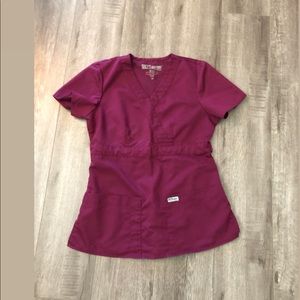 Greys anatomy 3 pocket mock wrap scrub top